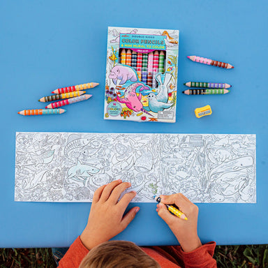 Under The Sea Double Sided Colored Pencils and Mini Mural To Color