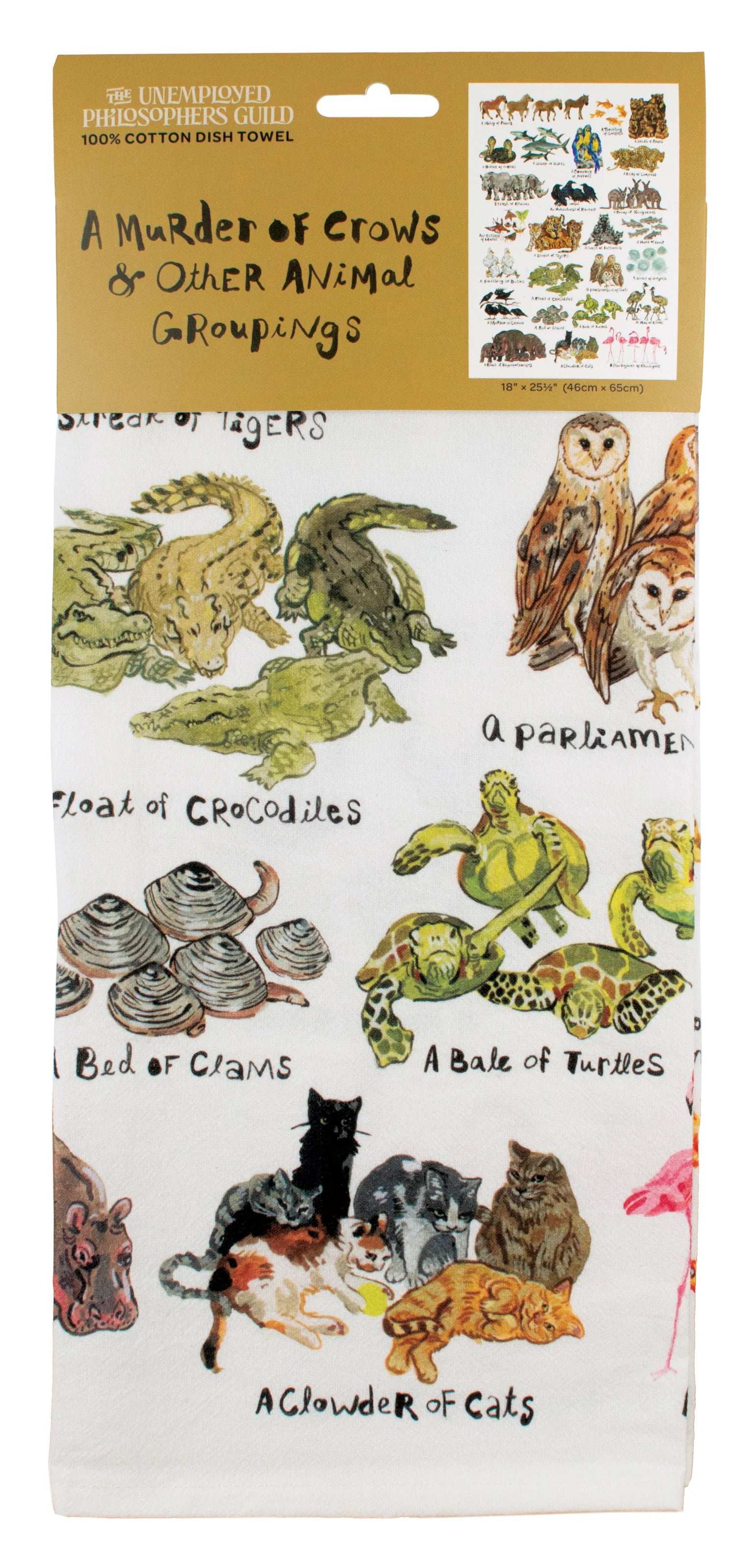 Animal Groupings Dish Towel