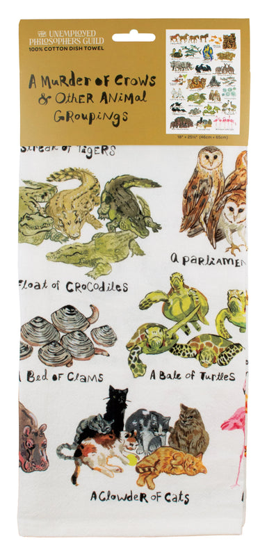 Animal Groupings Dish Towel