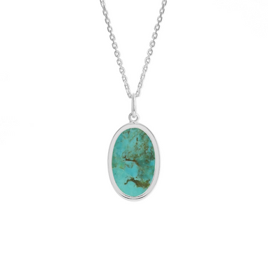 Boma Alina Turquoise Oval Bezel Pendant Necklace