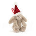 Jellycat Bashful Christmas Bunny Decoration    