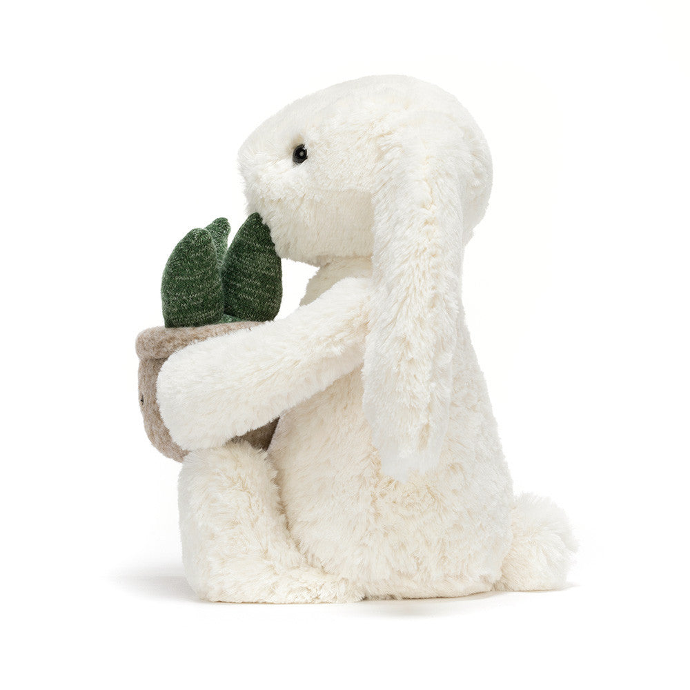 Jellycat Bashful Cream Bunny With Plant