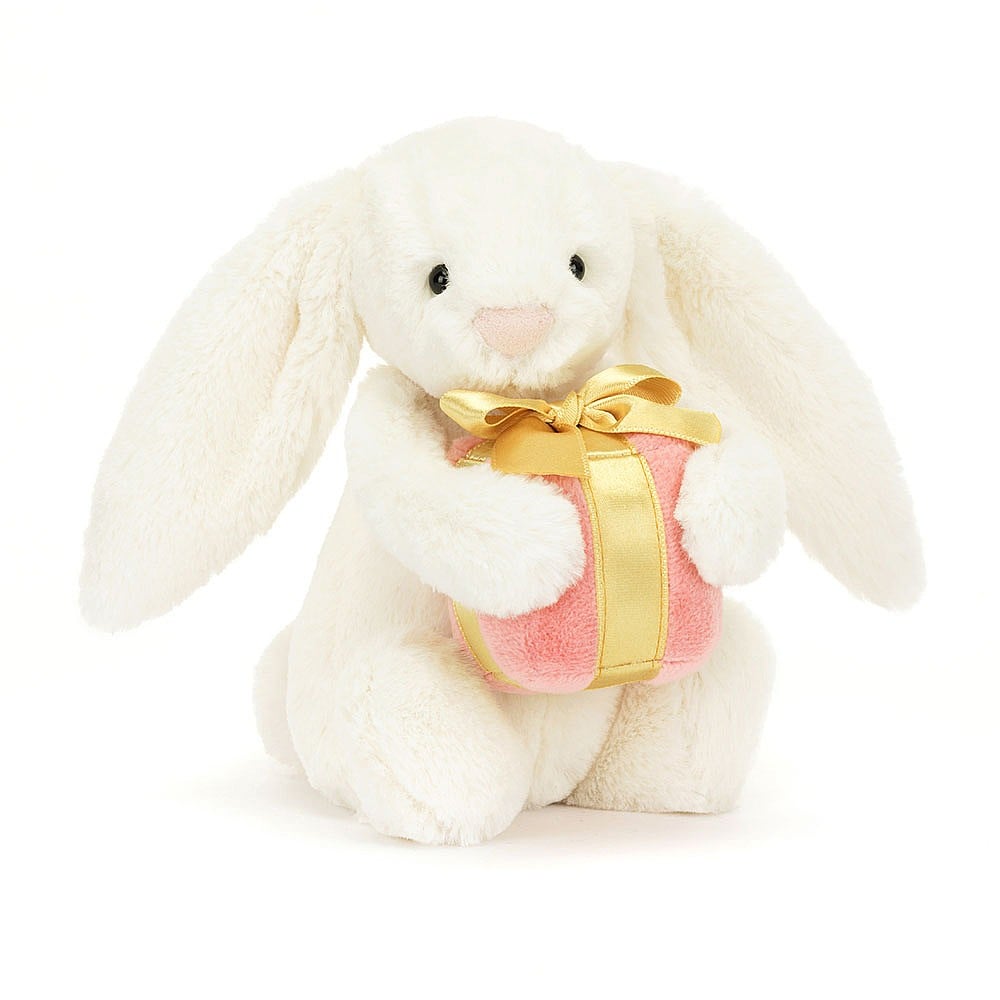Jellycat Bashful Bunny With Present    