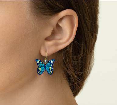 Holly Yashi Mariposa Butterfly Earrings - Blue Radiance