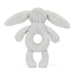 Jellycat Bashful Silver Bunny Ring Rattle    