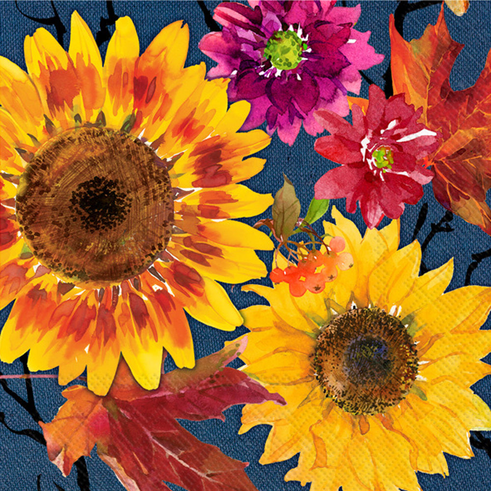 Fall Flowers Cocktail Napkins    