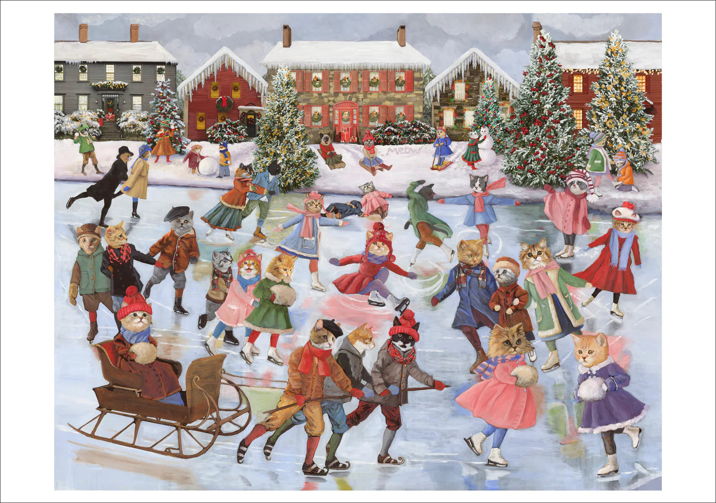 POM Carol Lew: Cats on Ice Holiday Cards