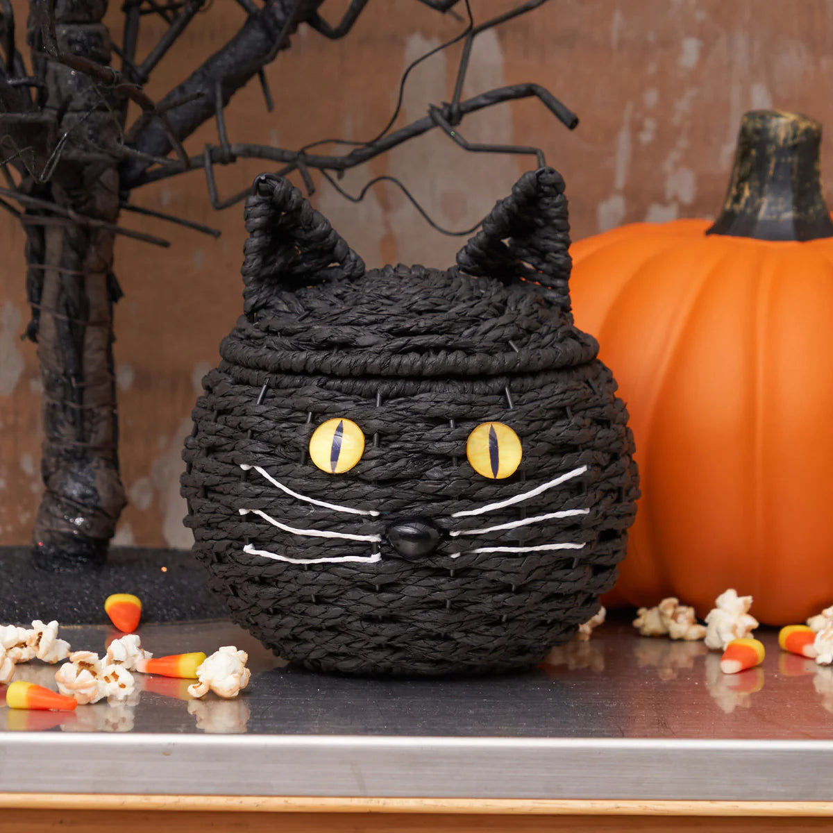 Woven Black Cat Basket