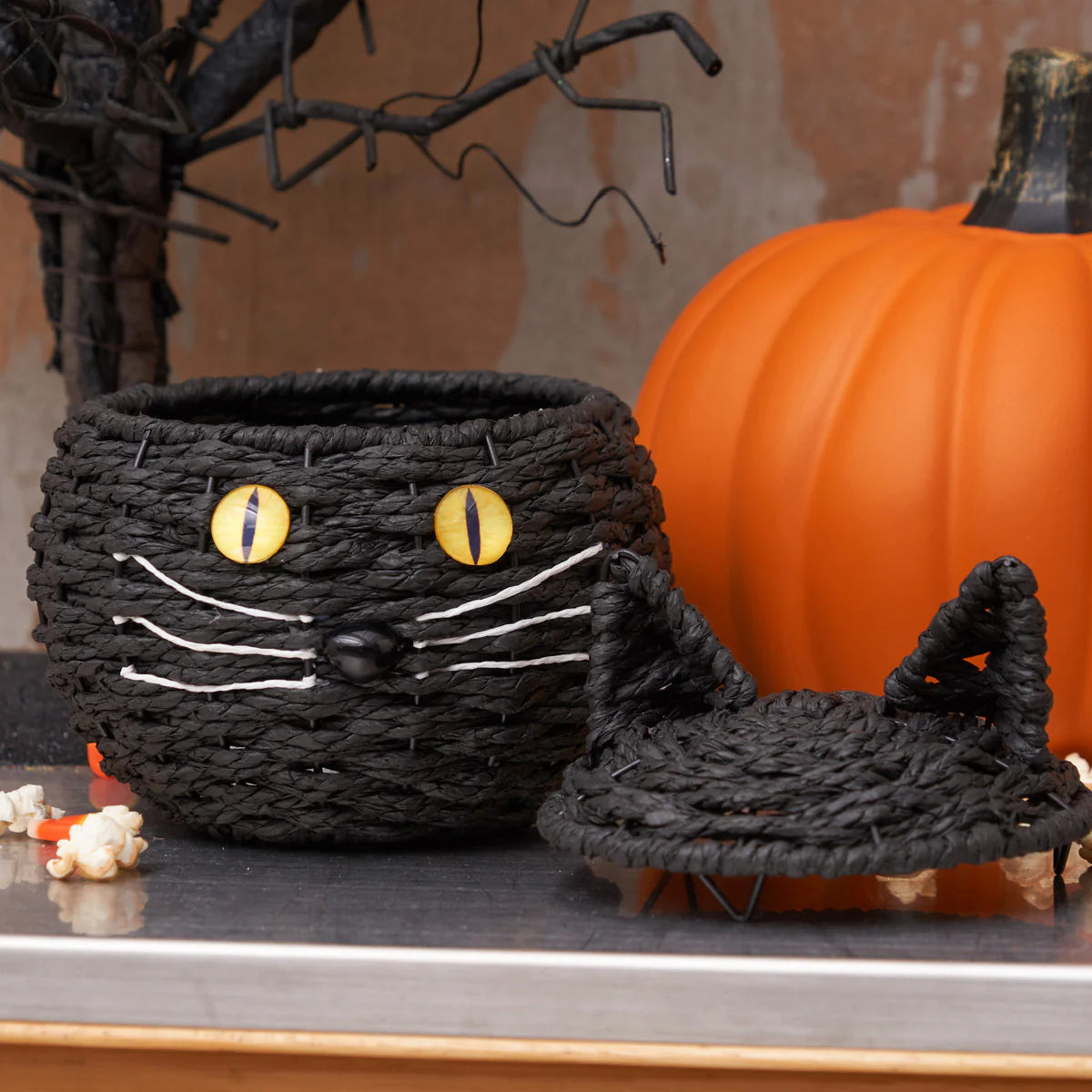 Woven Black Cat Basket