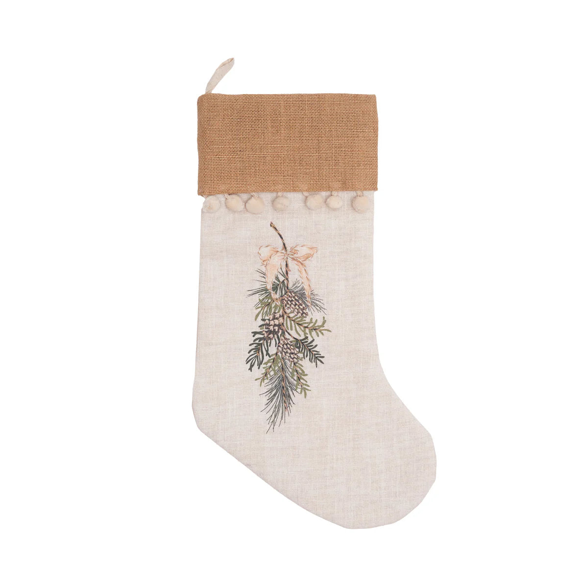 Gold Pinecone Swag Stocking