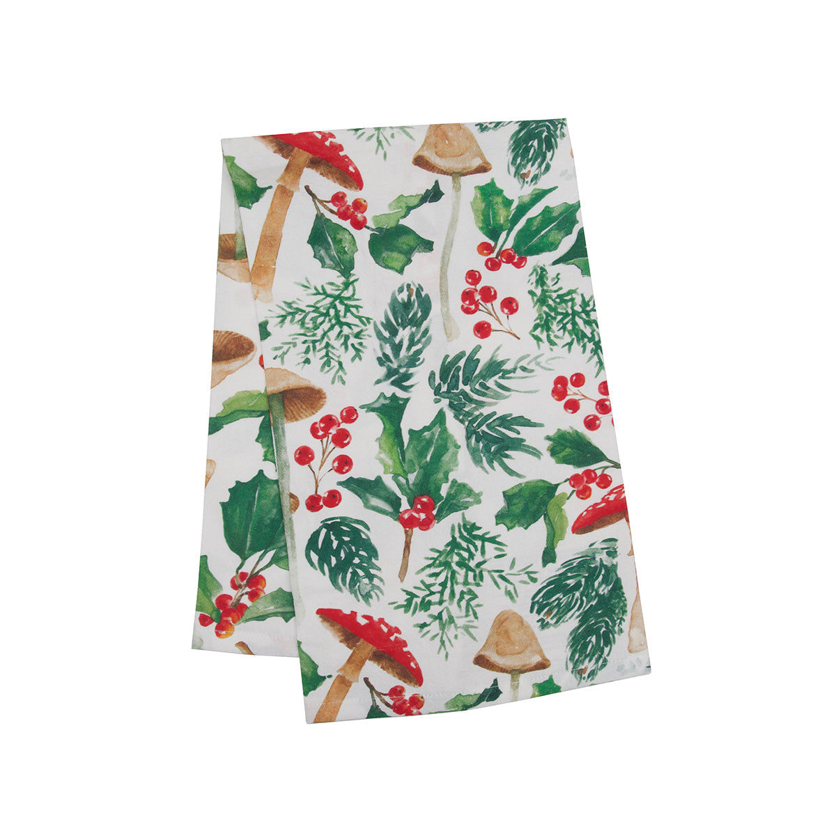 Mushroom Meadow Printed Flour Sack Kitchen Towel    