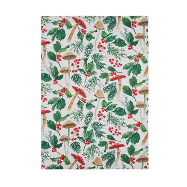 Mushroom Meadow Printed Flour Sack Kitchen Towel    