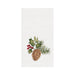 Pinecone and Greenery Embroidered Waffle Weave Kitchen Towel    