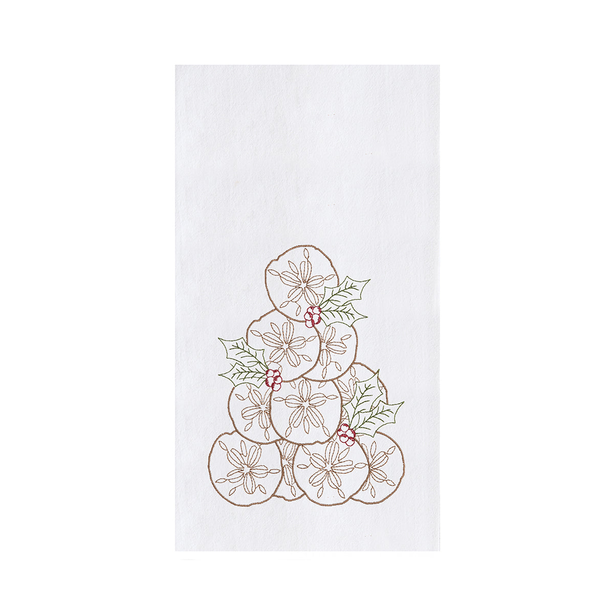 Sand Dollar Holiday Tree Flour Sack Kitchen Towel    