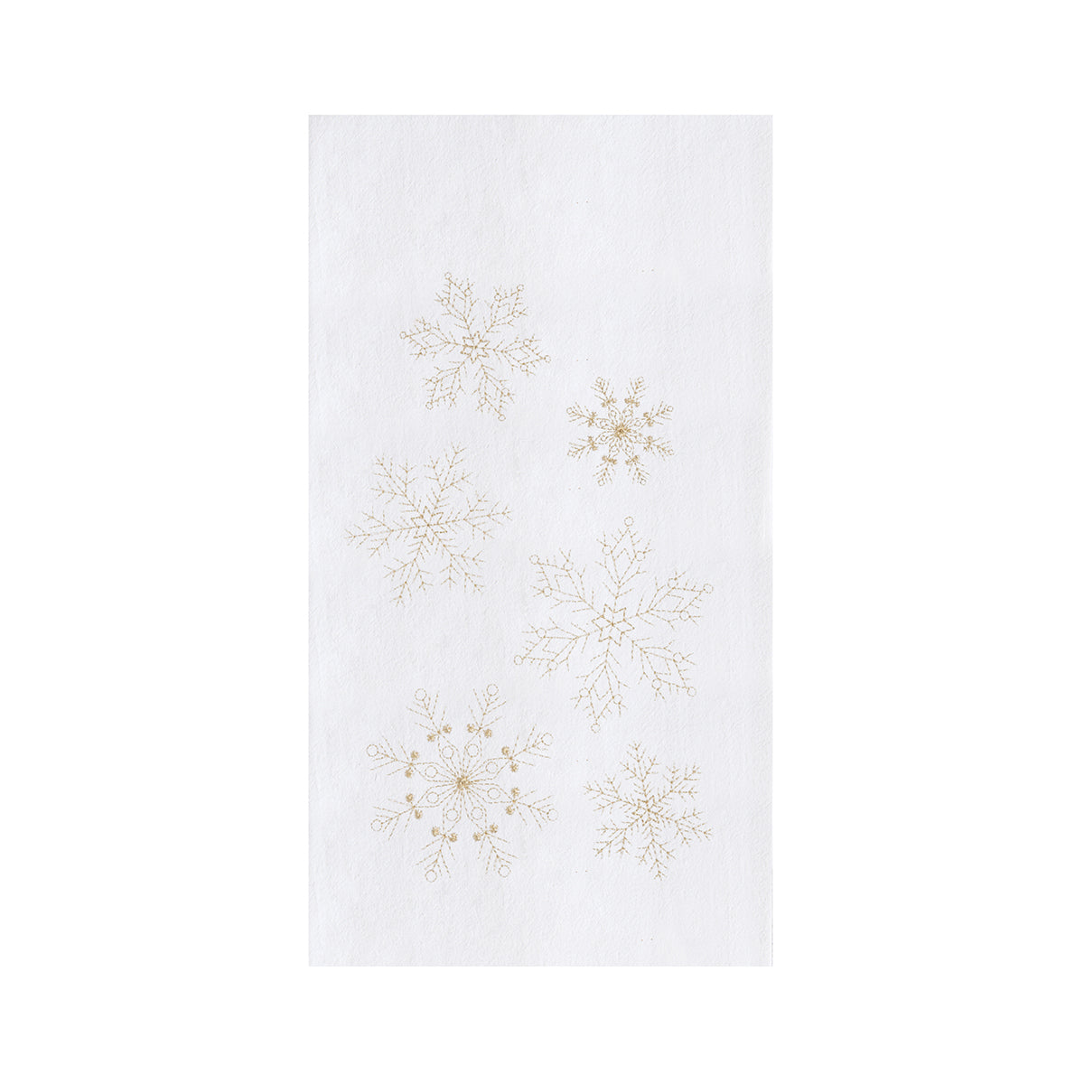 Golden Snowflakes Embroidered Flour Sack Kitchen Towel    
