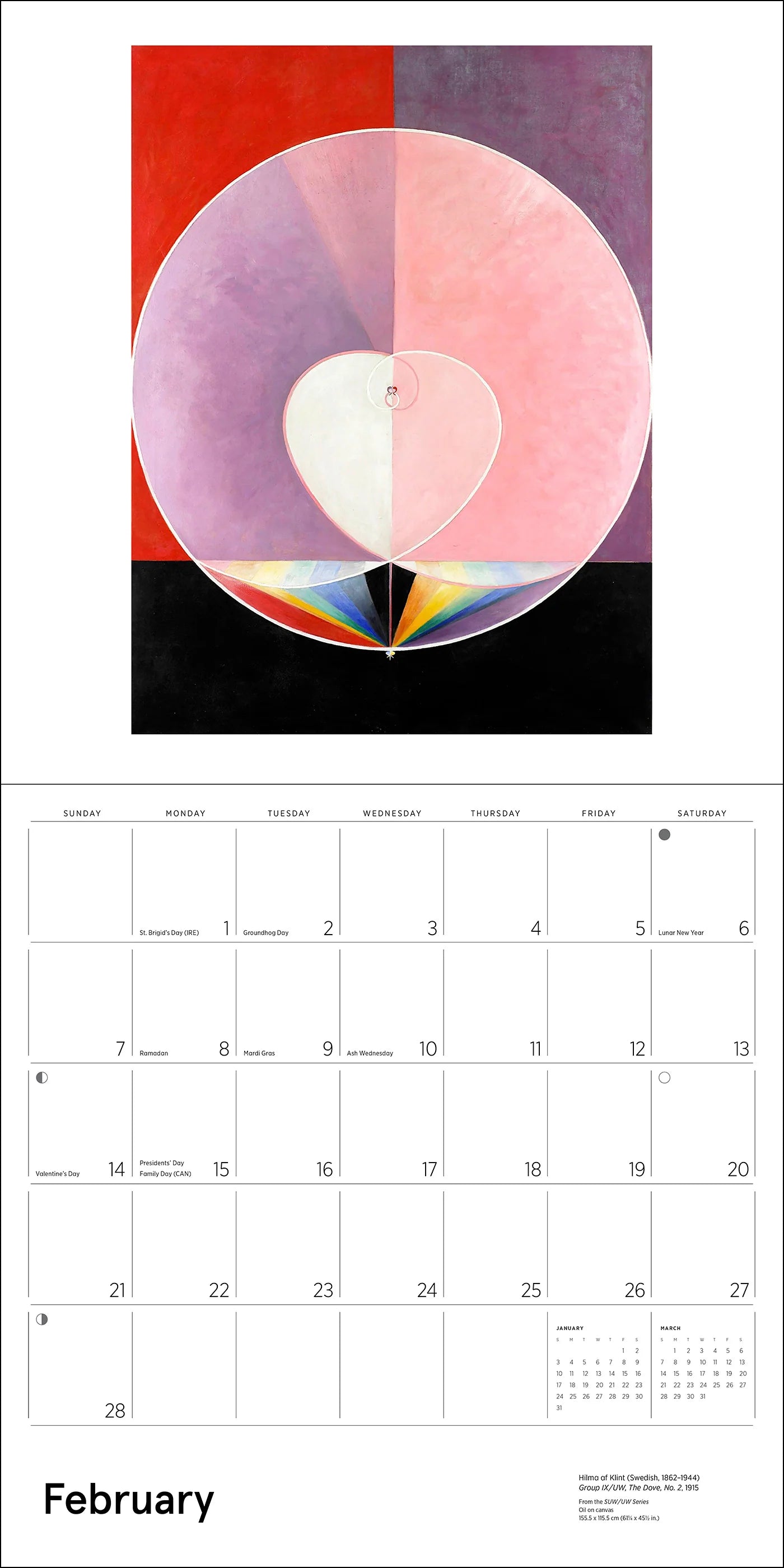 POM Hilma af Klint: Original Abstraction 2027 Wall Calendar