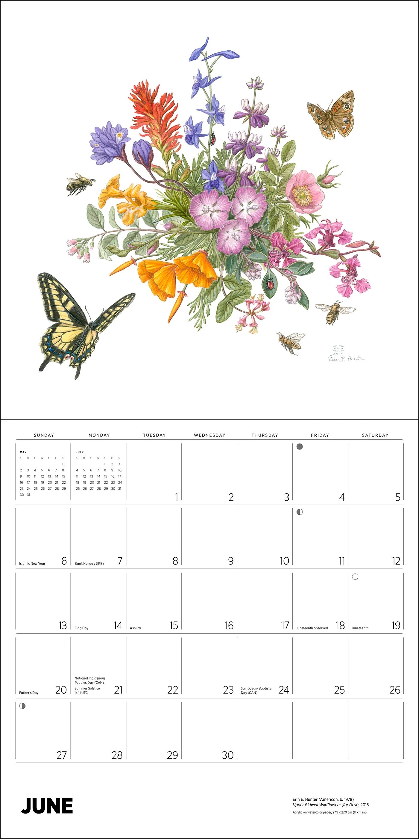 POM Erin E. Hunter: Pollinators 2027 Wall Calendar