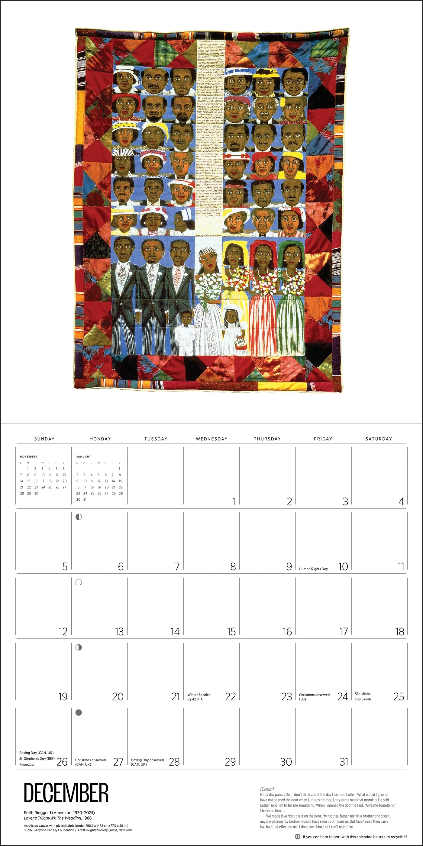 POM Faith Ringgold 2027 Wall Calendar