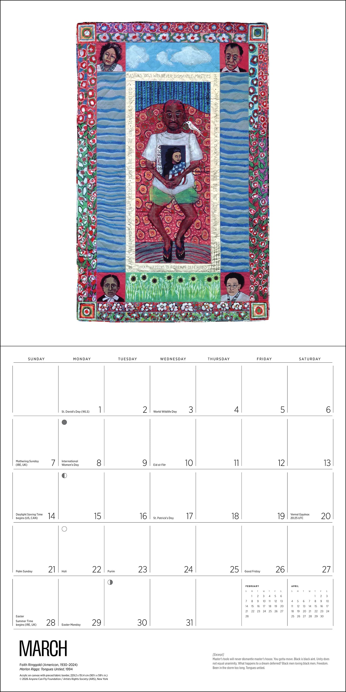 POM Faith Ringgold 2027 Wall Calendar