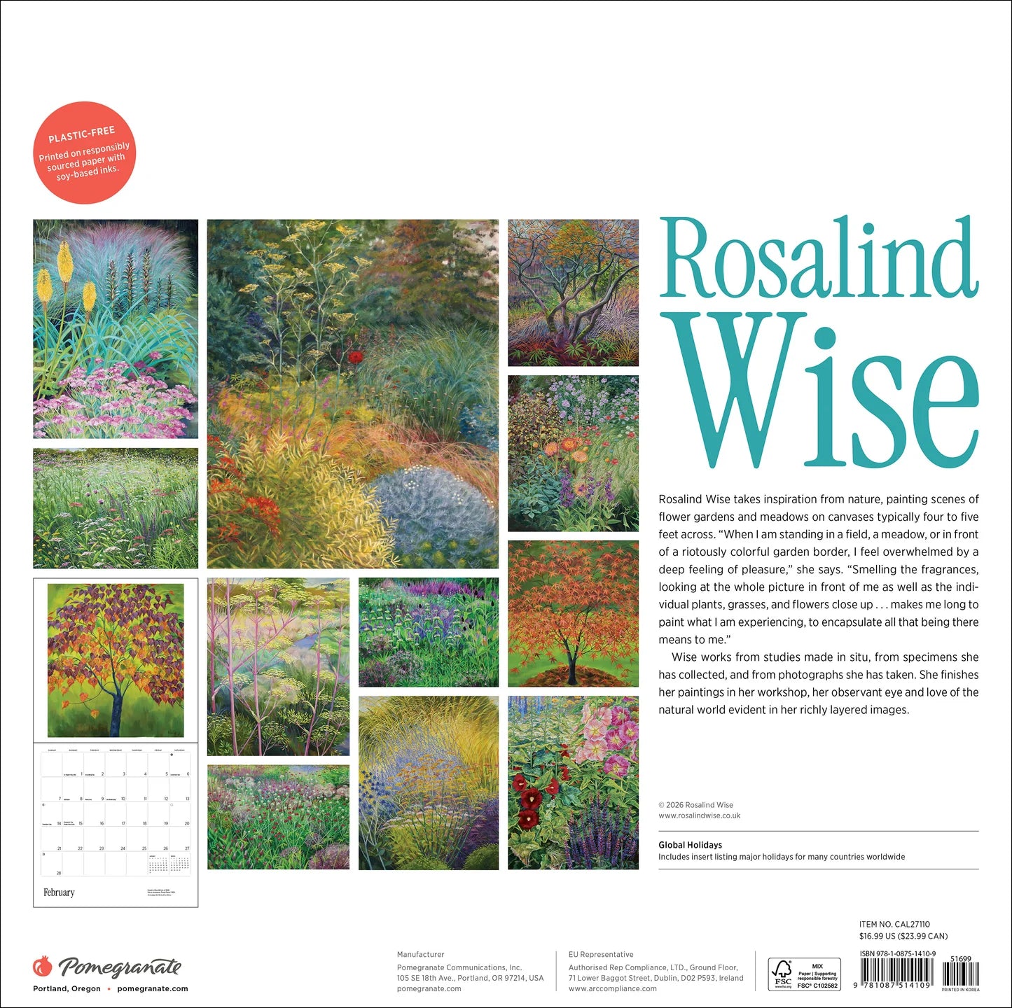 POM Rosalind Wise 2027 Wall Calendar