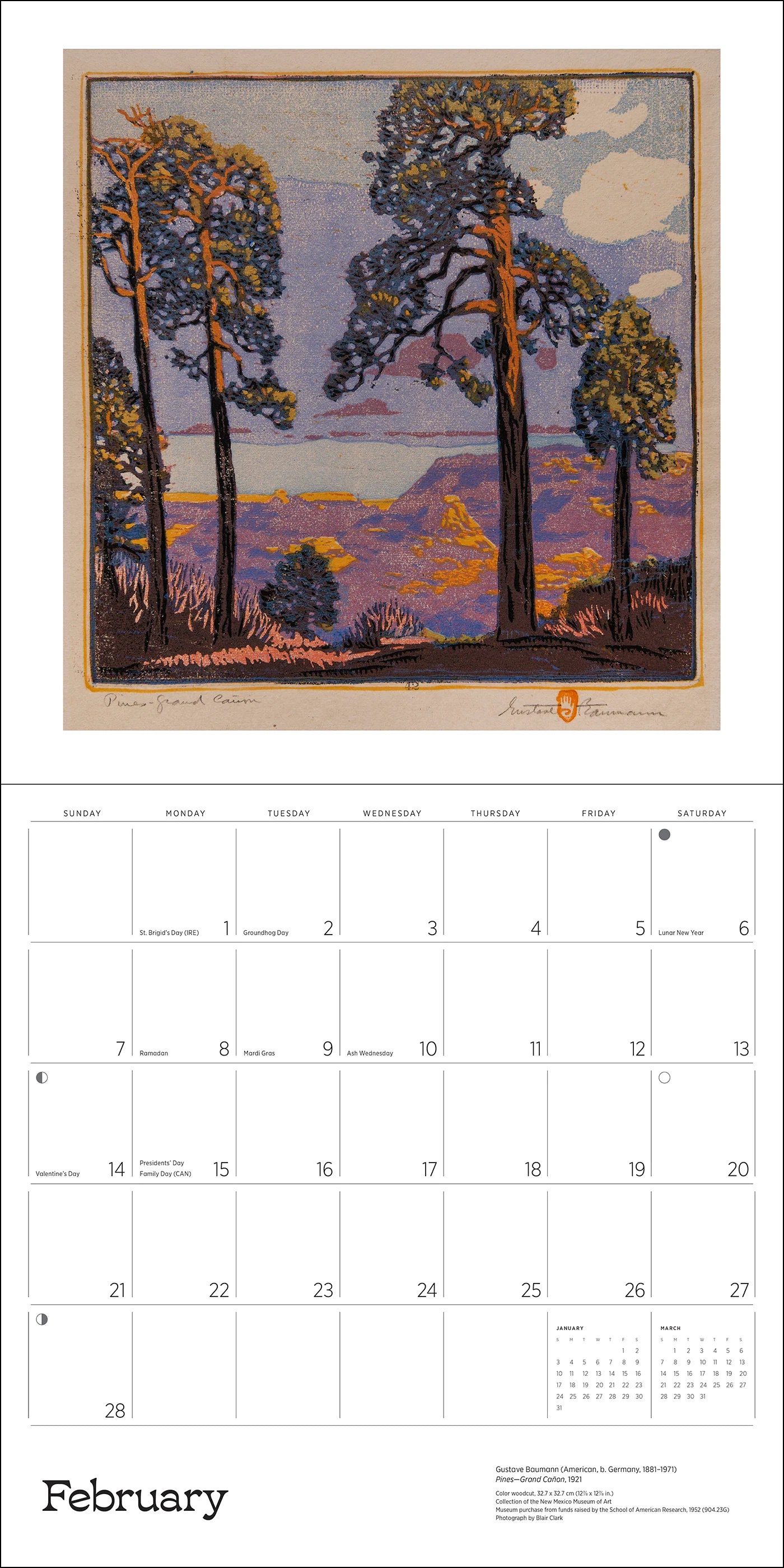 POM A Small, Untroubled World: The Art of Gustave Baumann 2027 Wall Calendar