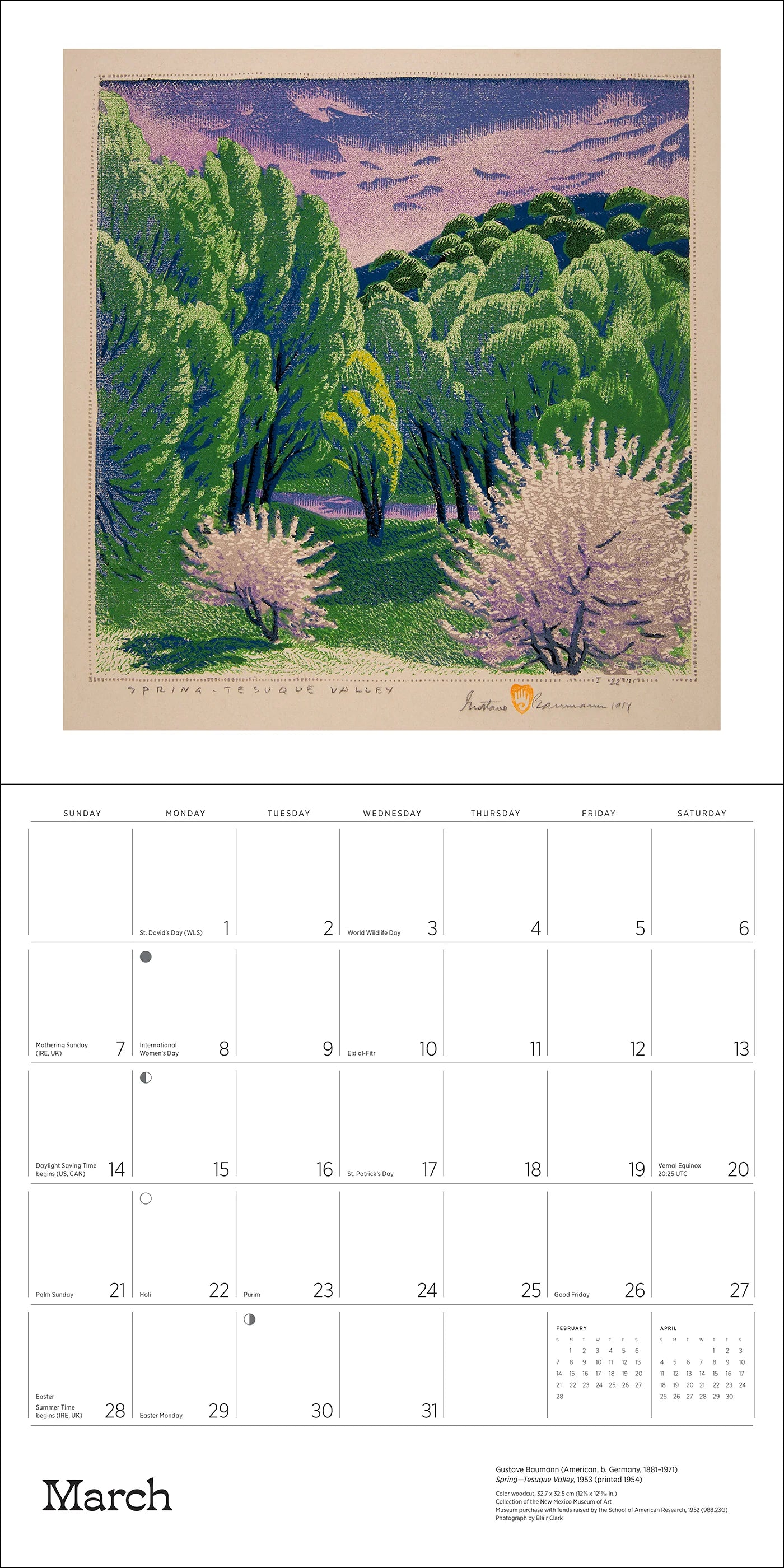 POM A Small, Untroubled World: The Art of Gustave Baumann 2027 Wall Calendar