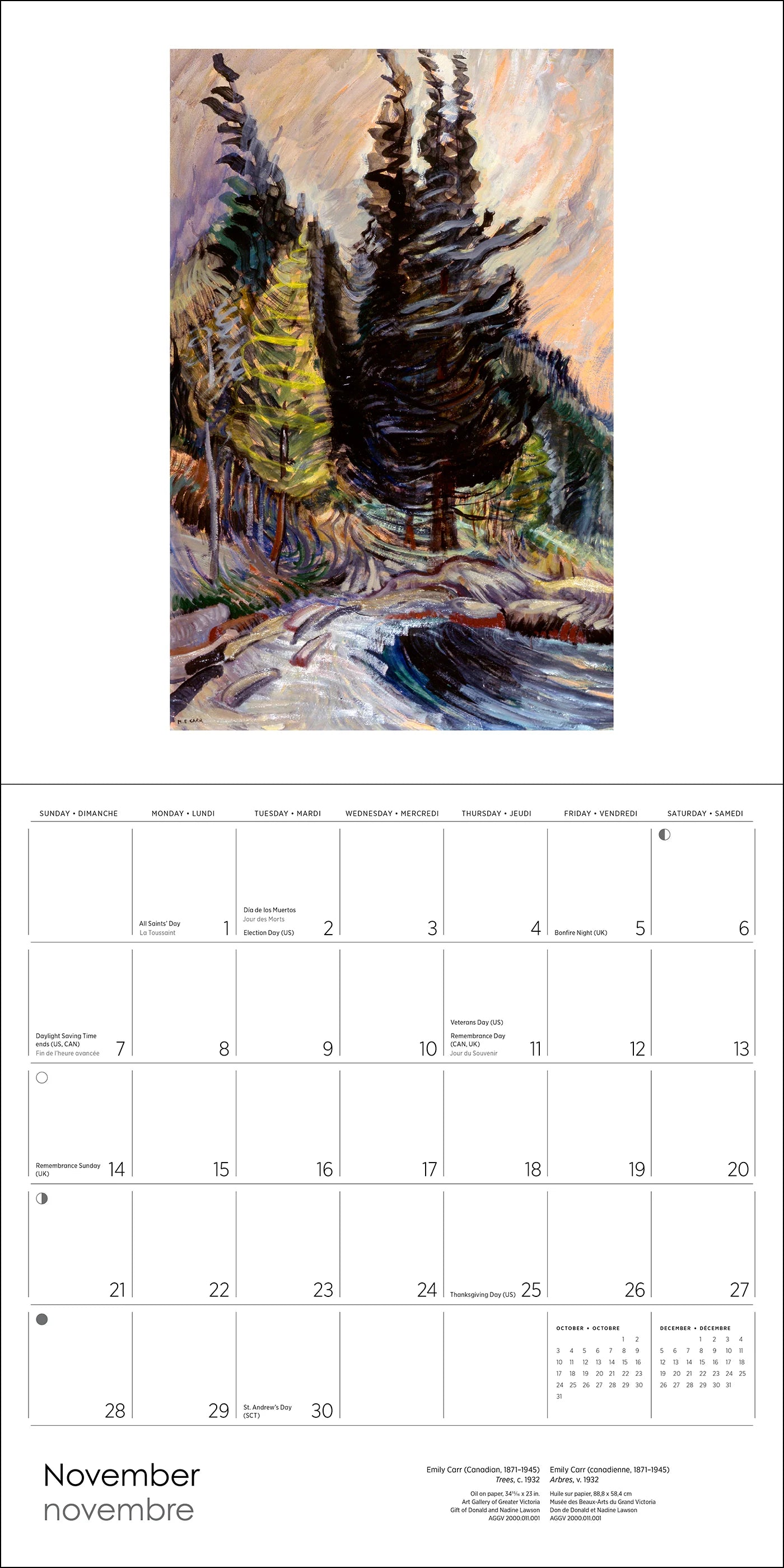 POM Emily Carr 2027 Wall Calendar