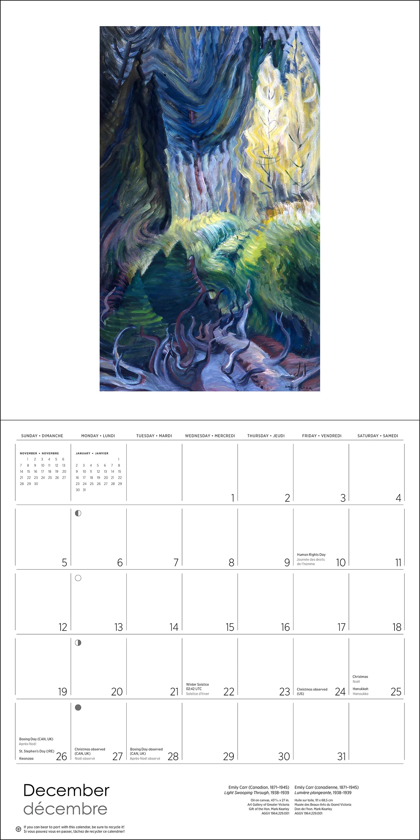 POM Emily Carr 2027 Wall Calendar