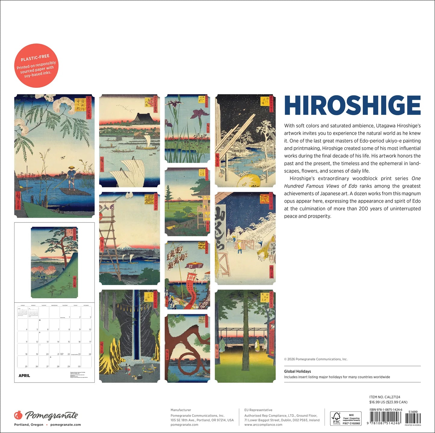 POM Hiroshige 2027 Wall Calendar