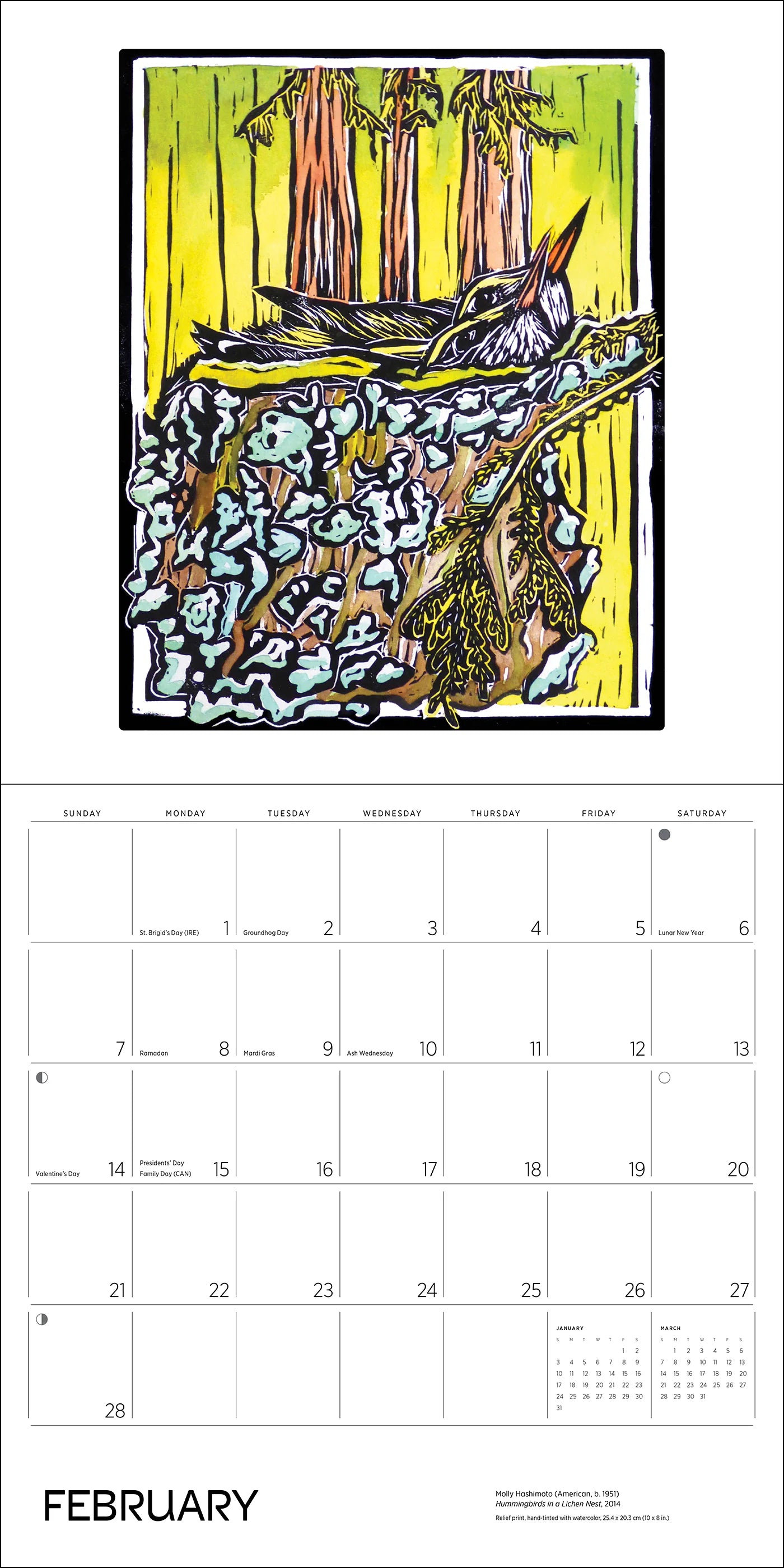 POM Molly Hashimoto: Birds 2027 Wall Calendar