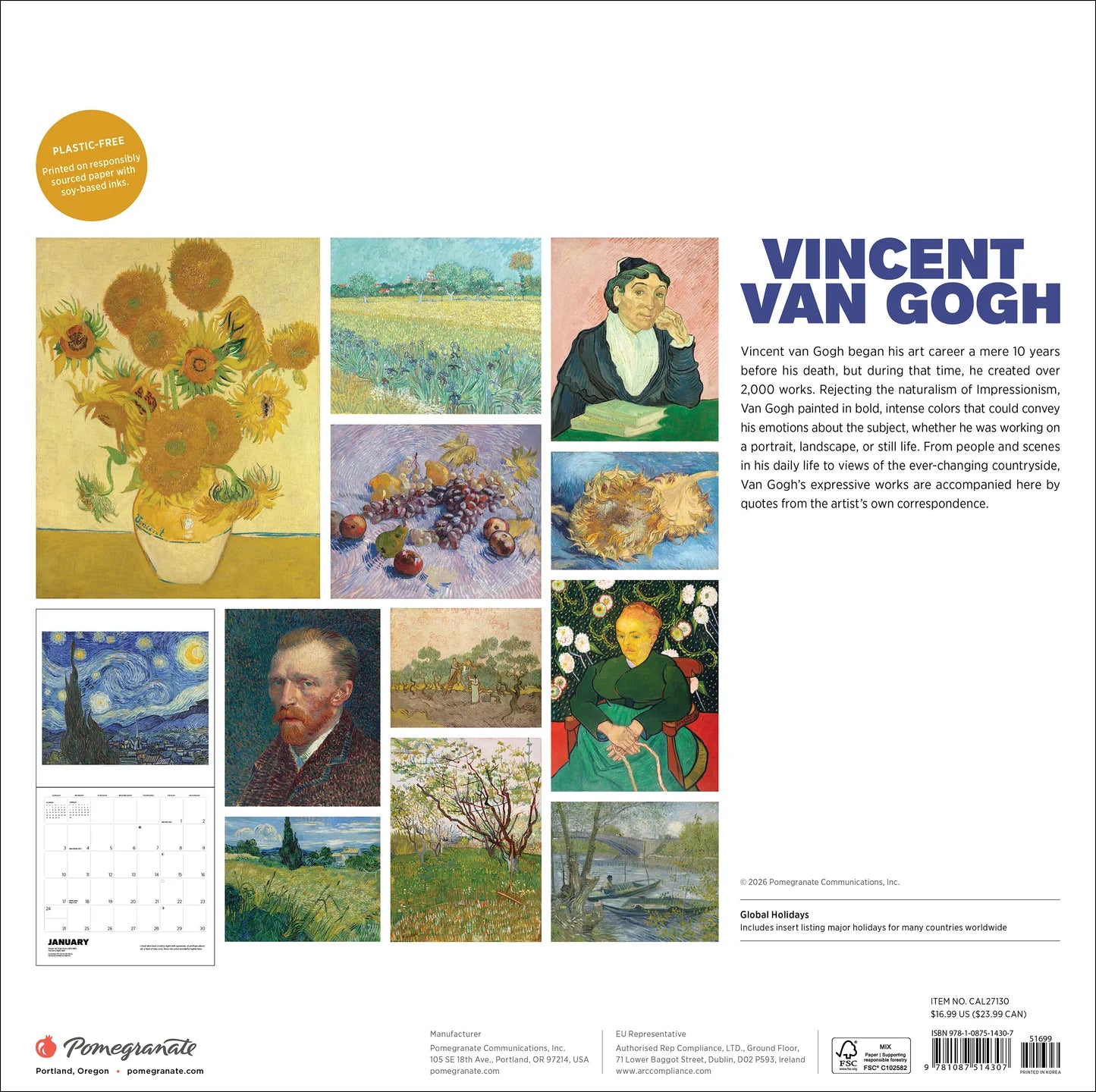 POM Vincent van Gogh 2027 Wall Calendar