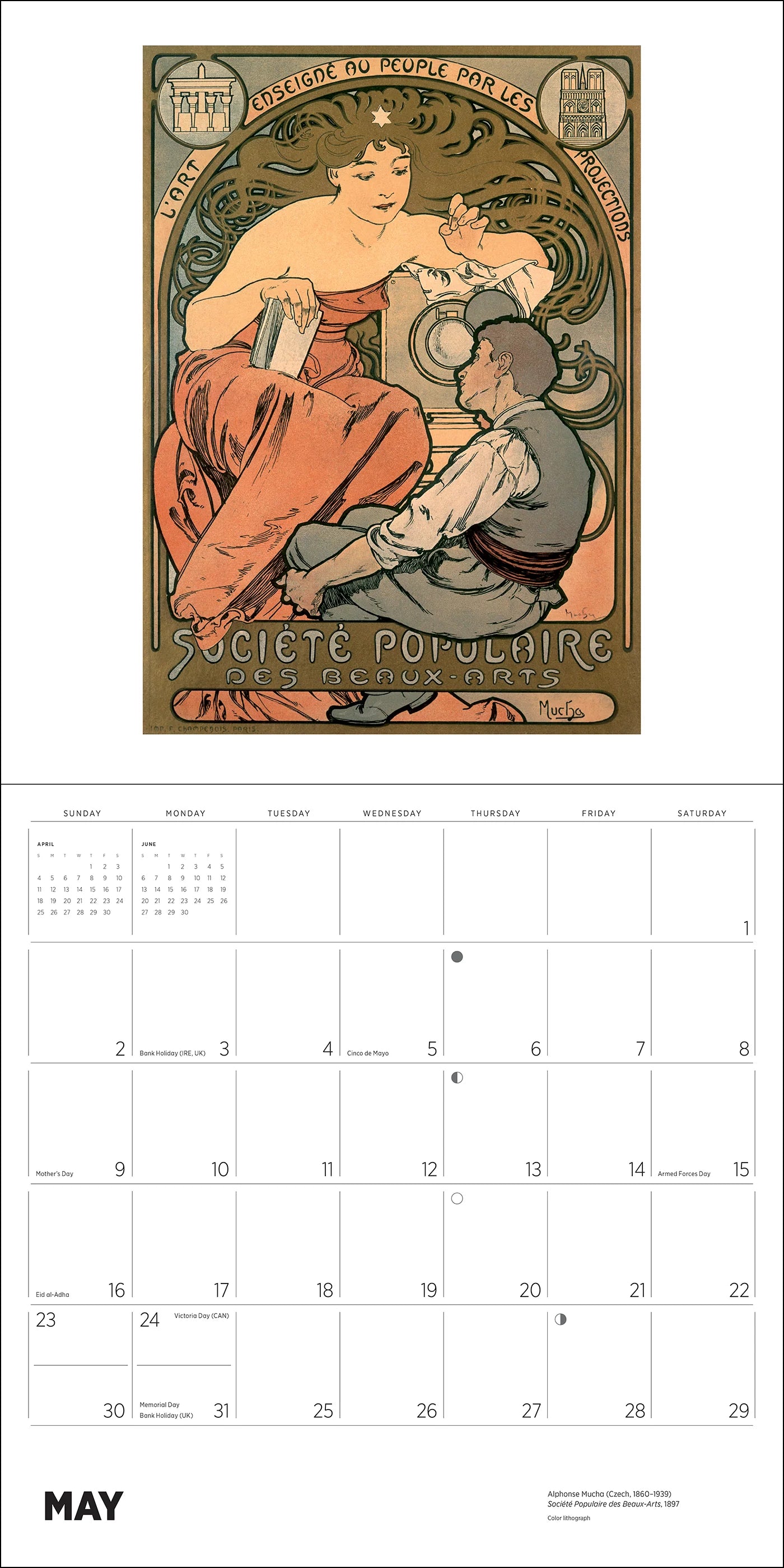 POM Alphonse Mucha 2027 Wall Calendar