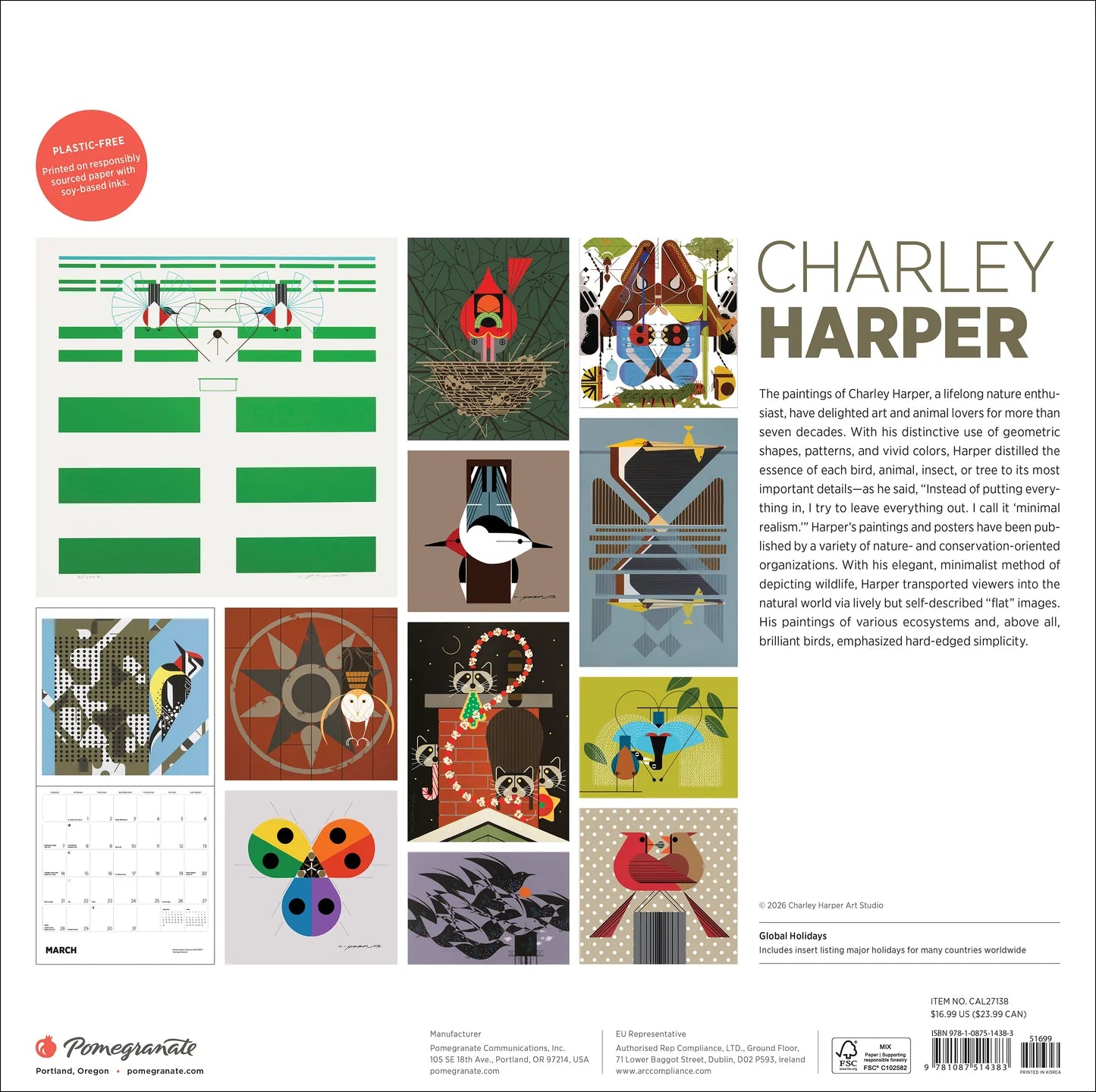 POM Charley Harper 2027 Wall Calendar