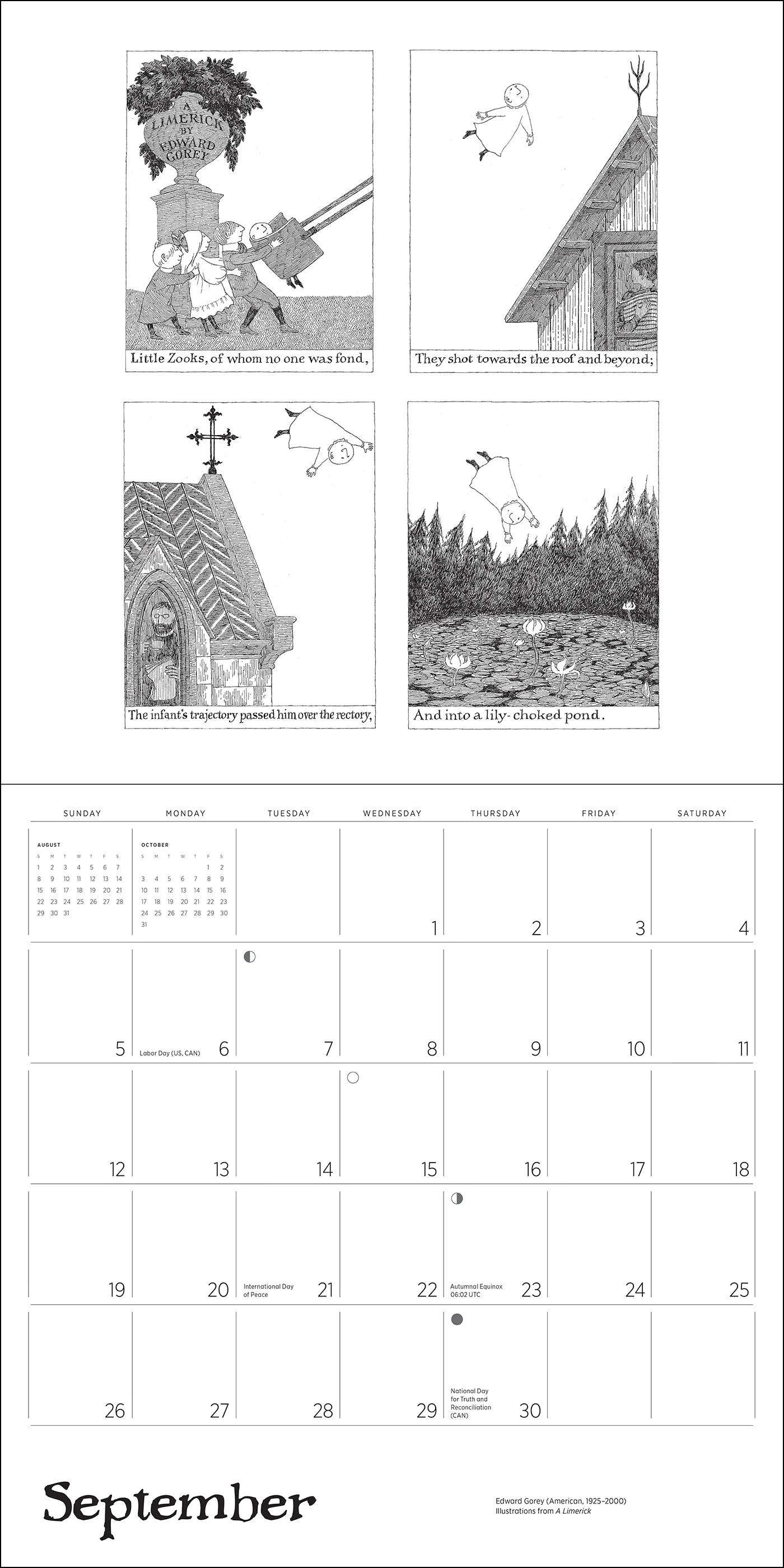 POM Edward Gorey 2027 Wall Calendar