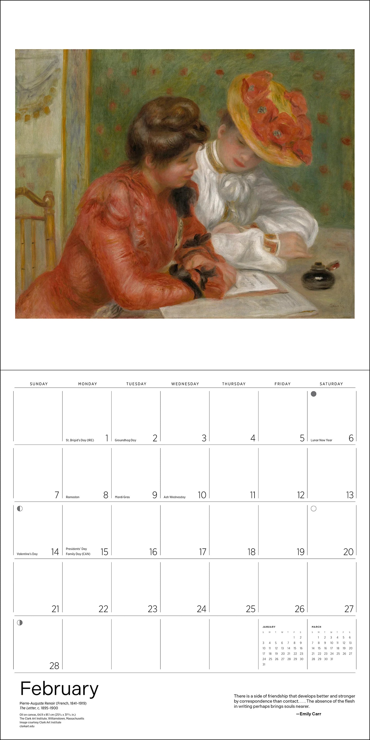POM The Reading Woman 2027 Wall Calendar