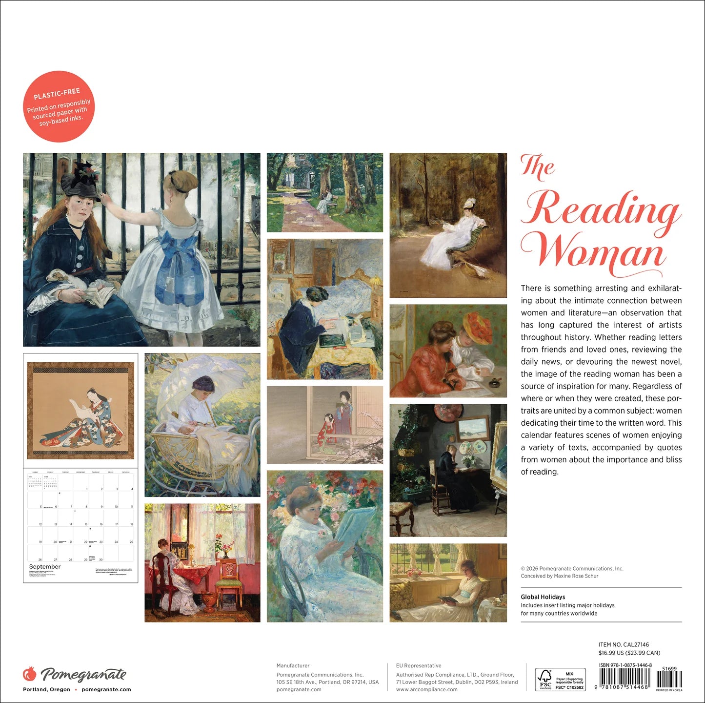 POM The Reading Woman 2027 Wall Calendar