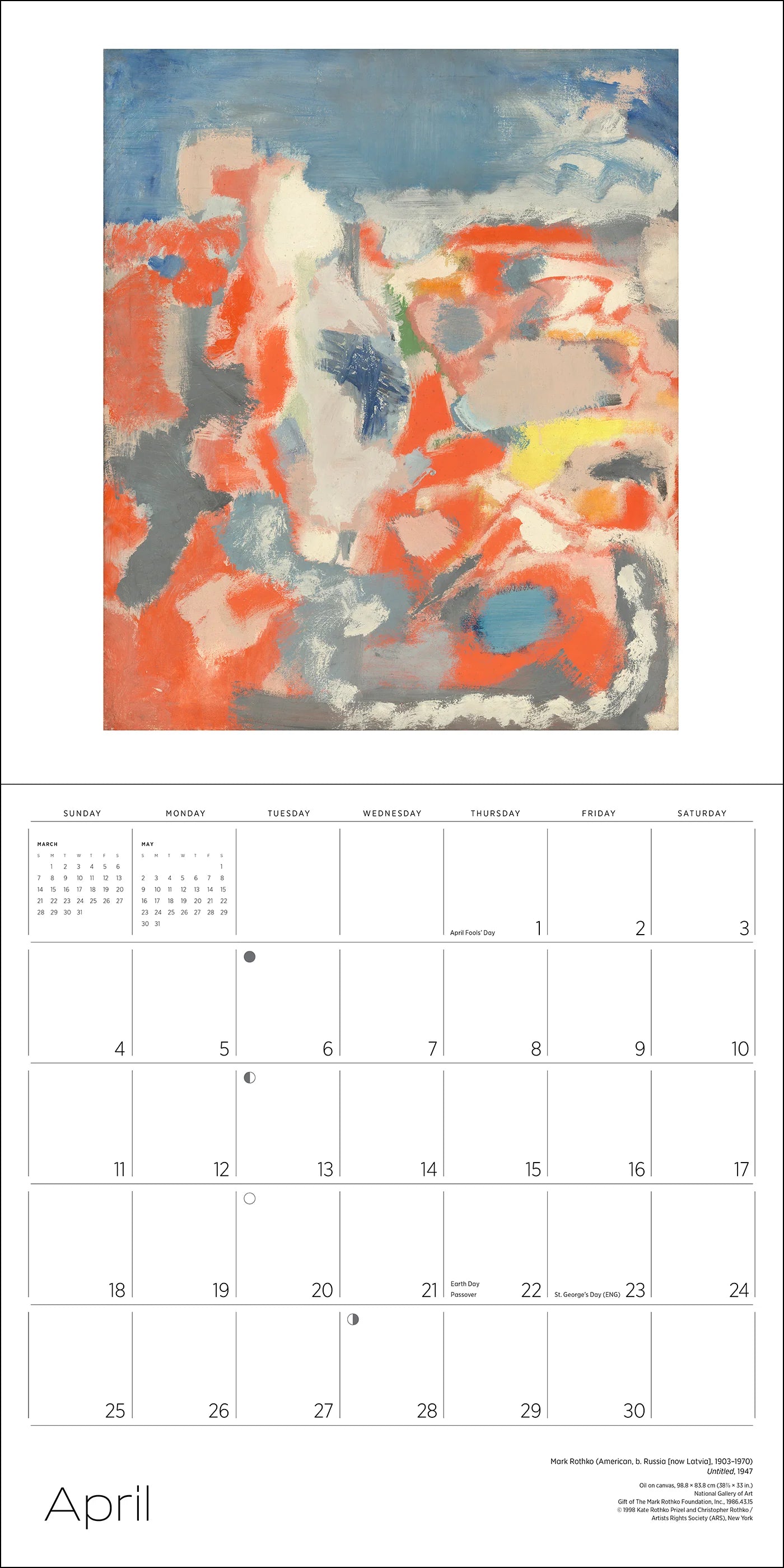 POM Rothko 2027 Wall Calendar