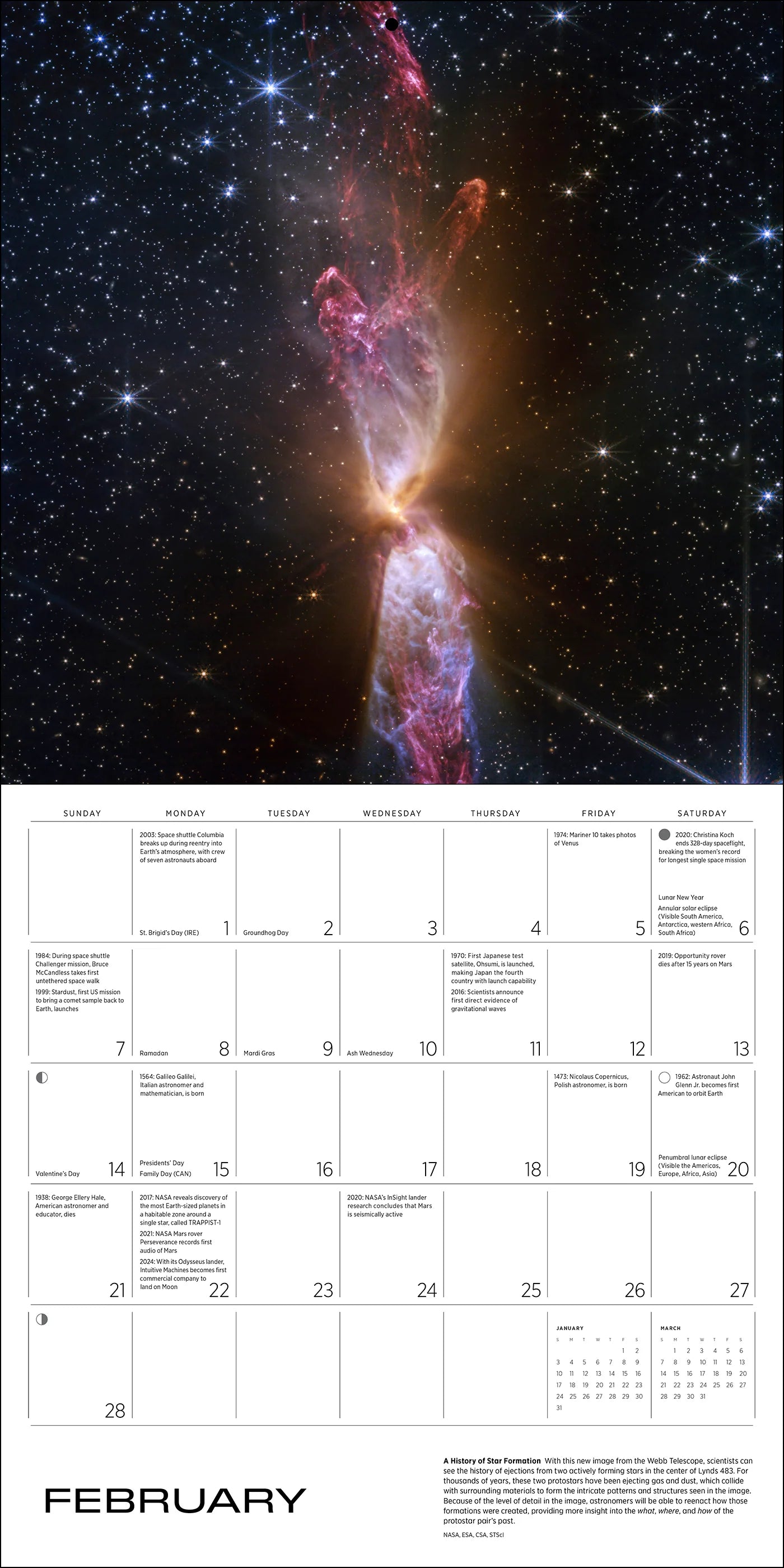 POM Space: Views from the Hubble and James Webb Telescopes 2027 Wall Calendar