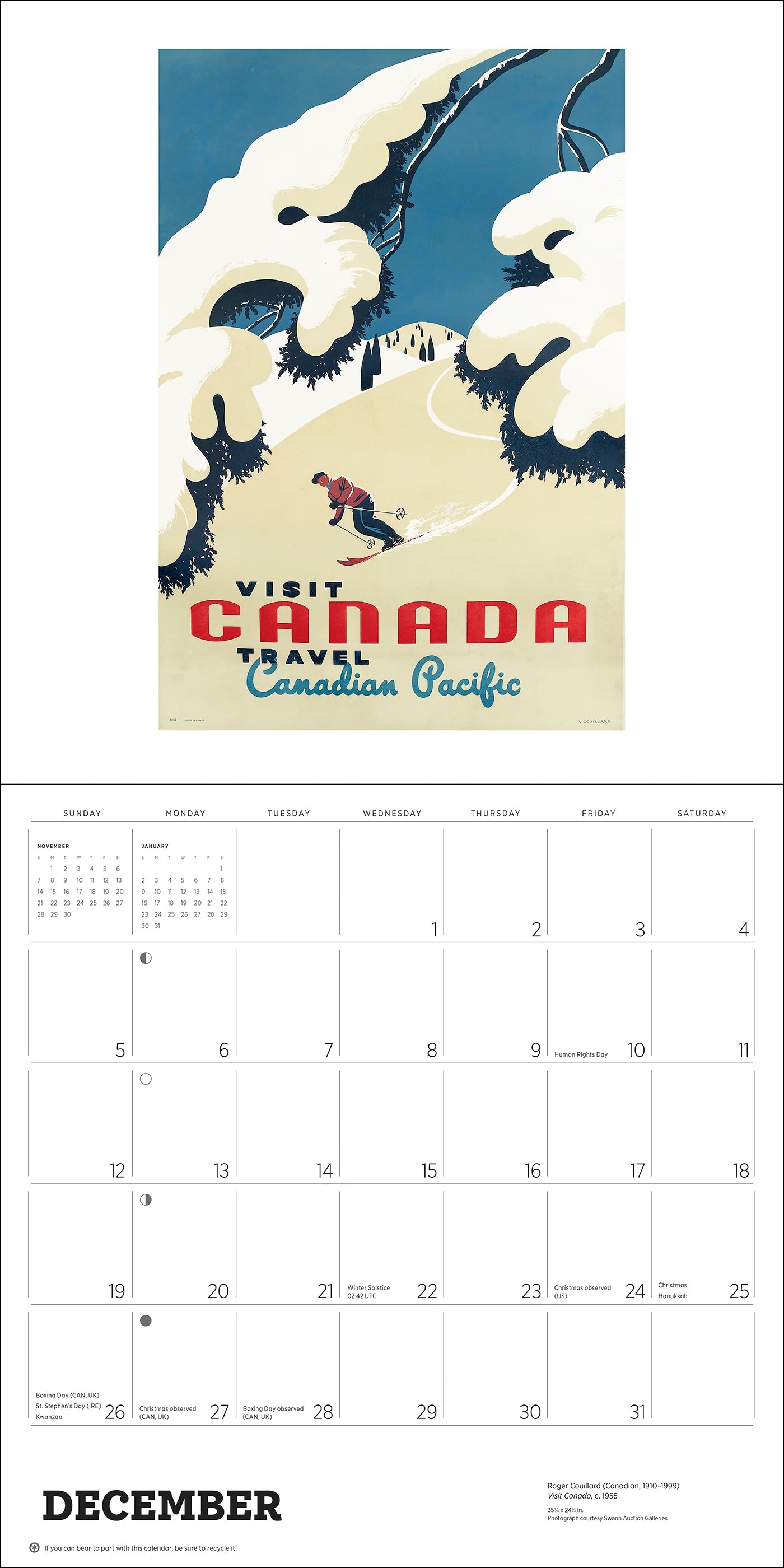 POM Canada: Vintage Travel Posters 2027 Wall Calendar