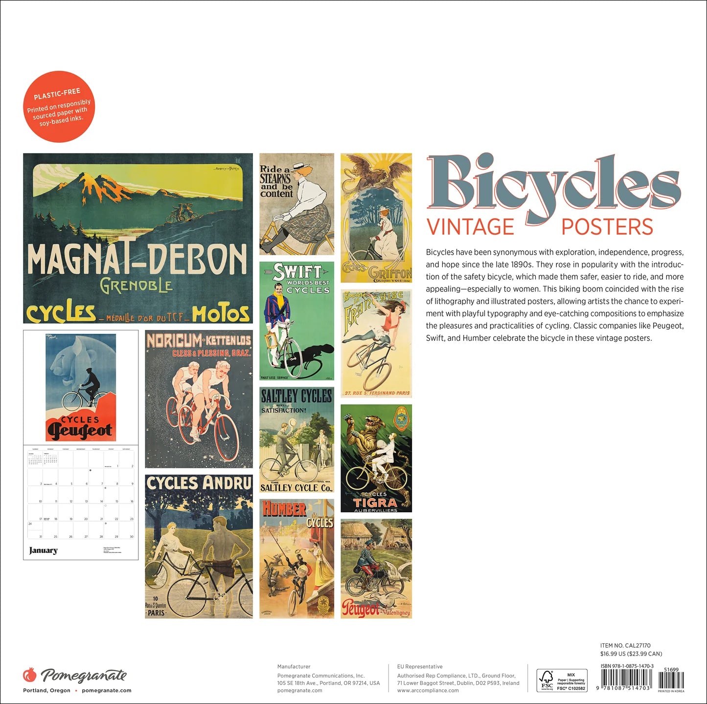 POM Bicycles: Vintage Posters 2027 Wall Calendar