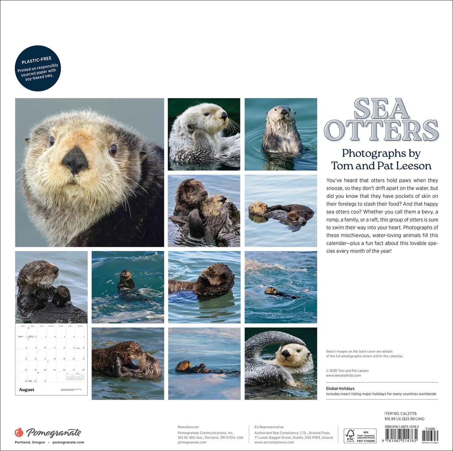 POM Sea Otters: Photographs by Tom and Pat Leeson 2027 Wall Calendar