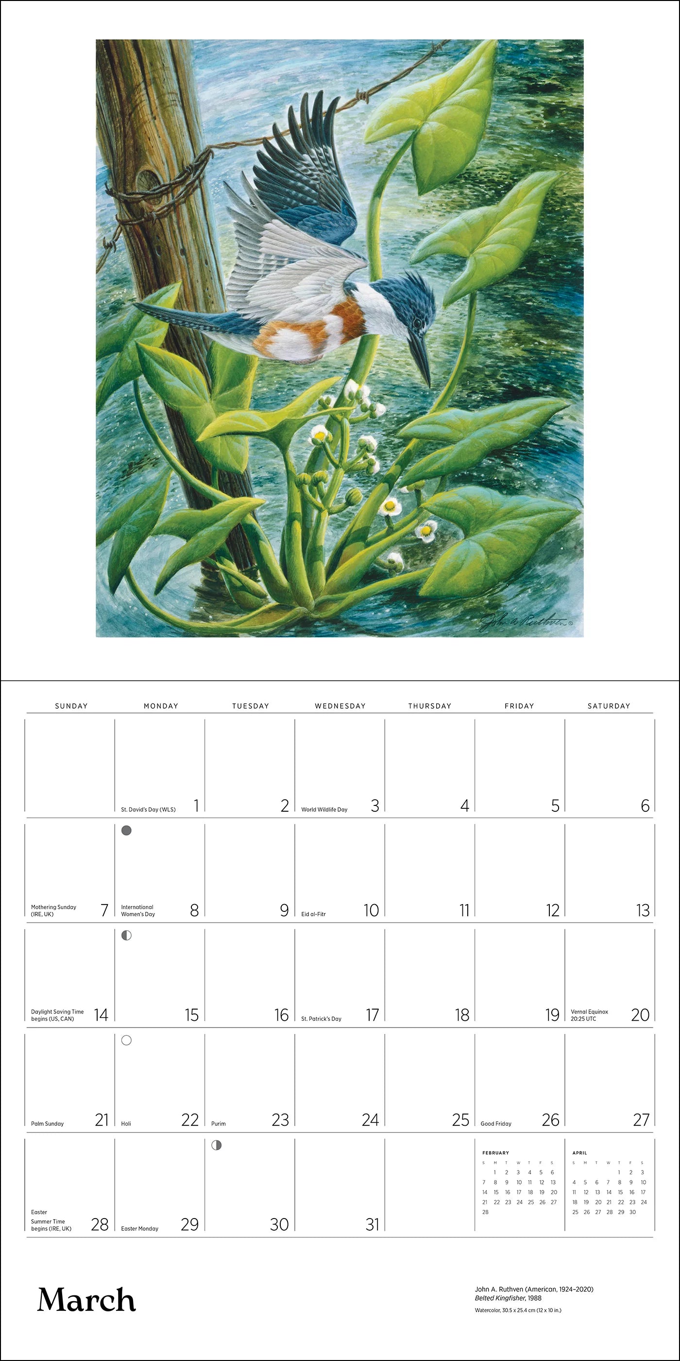 POM A Birder's View: Paintings by John A. Ruthven 2027 Wall Calendar