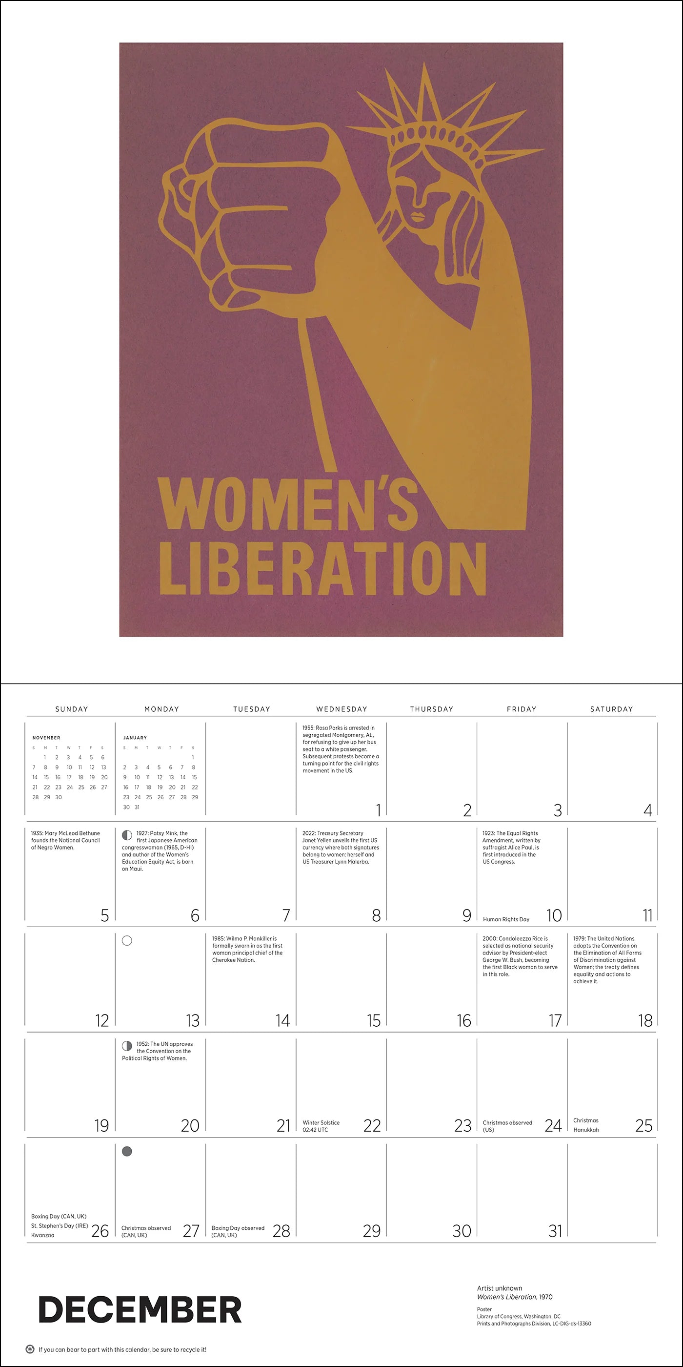 POM The Fight for Women’s Rights 2027 Wall Calendar