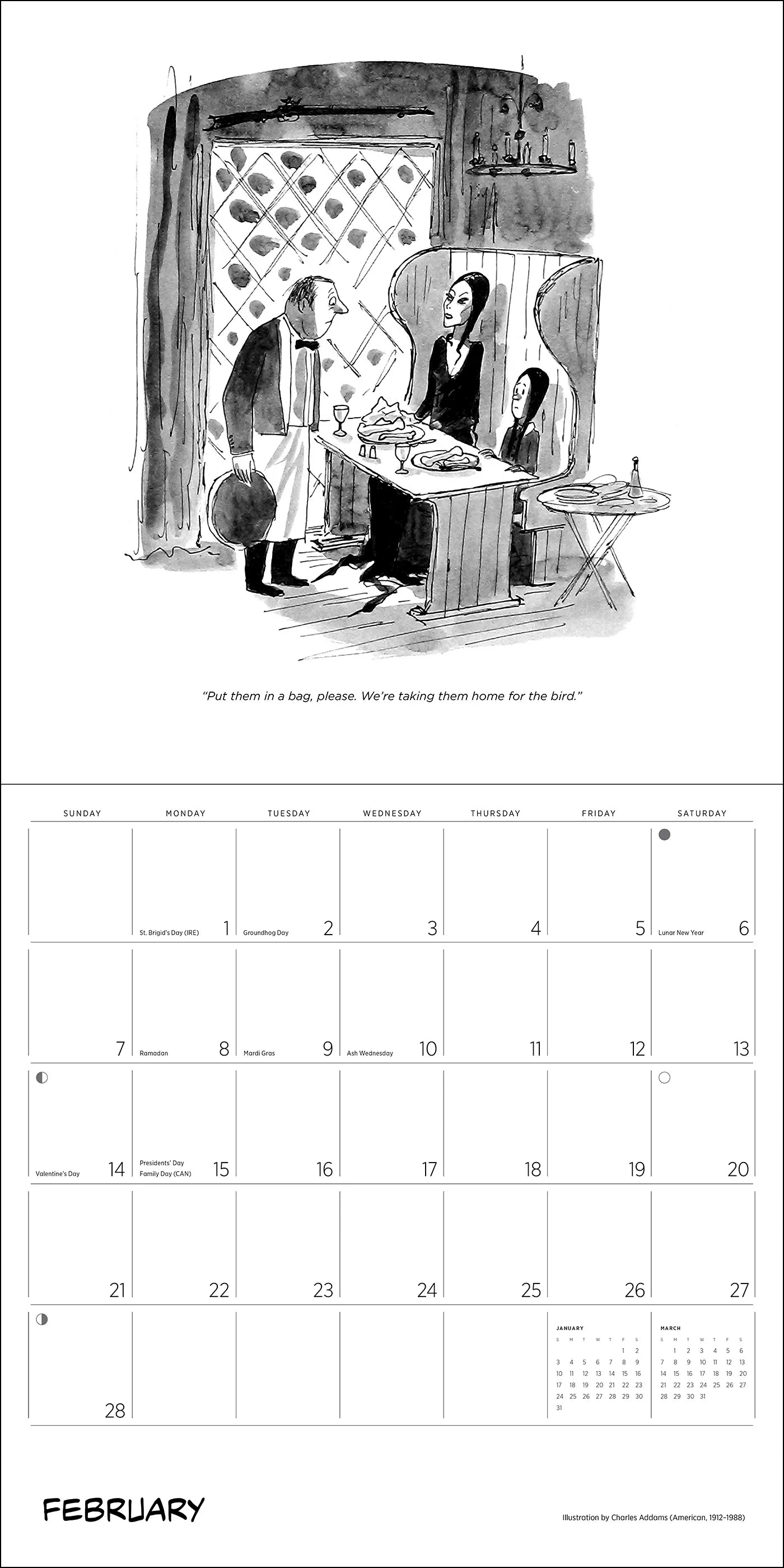 POM Charles Addams: The Addams Family 2027 Wall Calendar