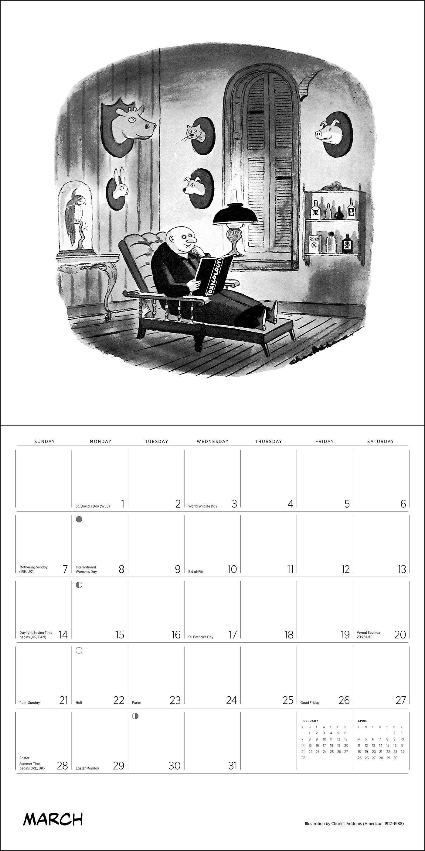 POM Charles Addams: The Addams Family 2027 Wall Calendar