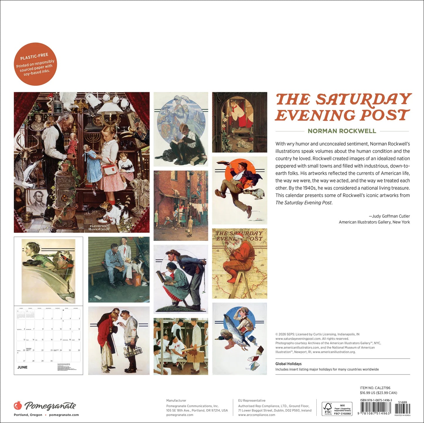 POM Norman Rockwell: The Saturday Evening Post 2027 Wall Calendar
