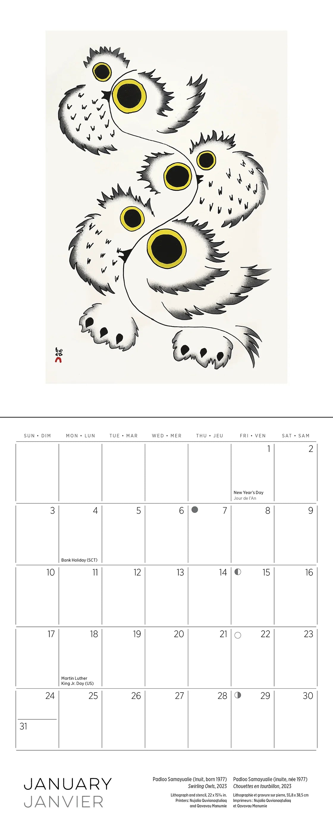 POM Inuit Art: Kinngait 2027 Mini Wall Calendar
