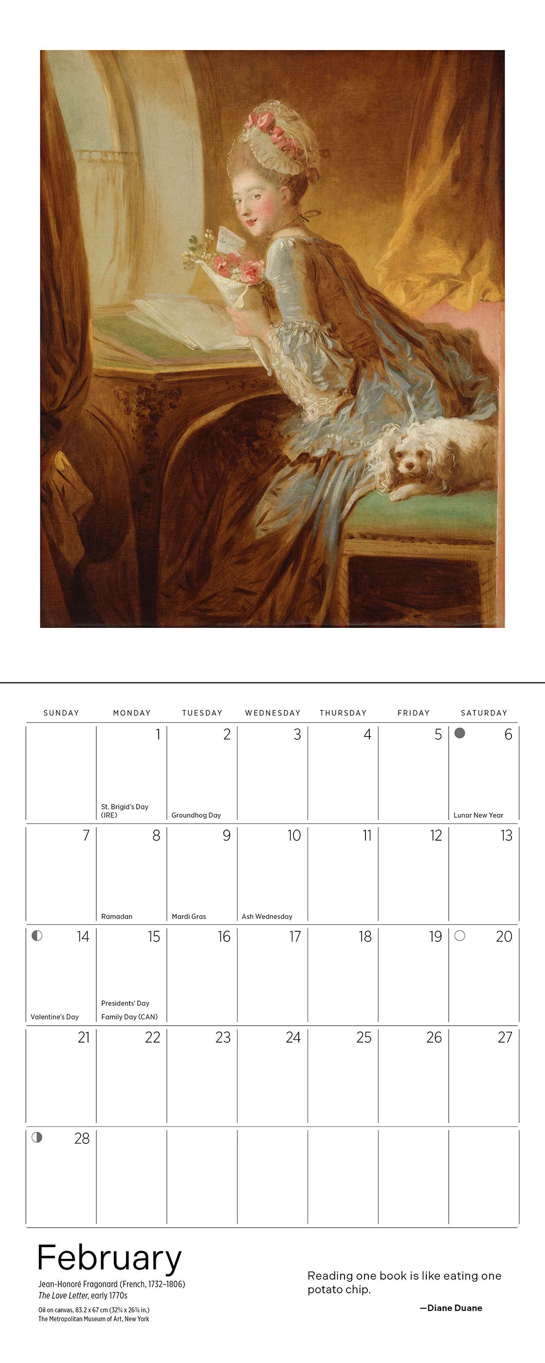 POM The Reading Woman 2027 Mini Wall Calendar