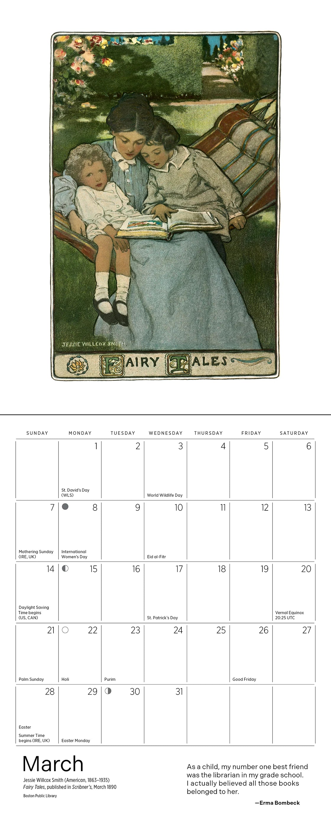 POM The Reading Woman 2027 Mini Wall Calendar