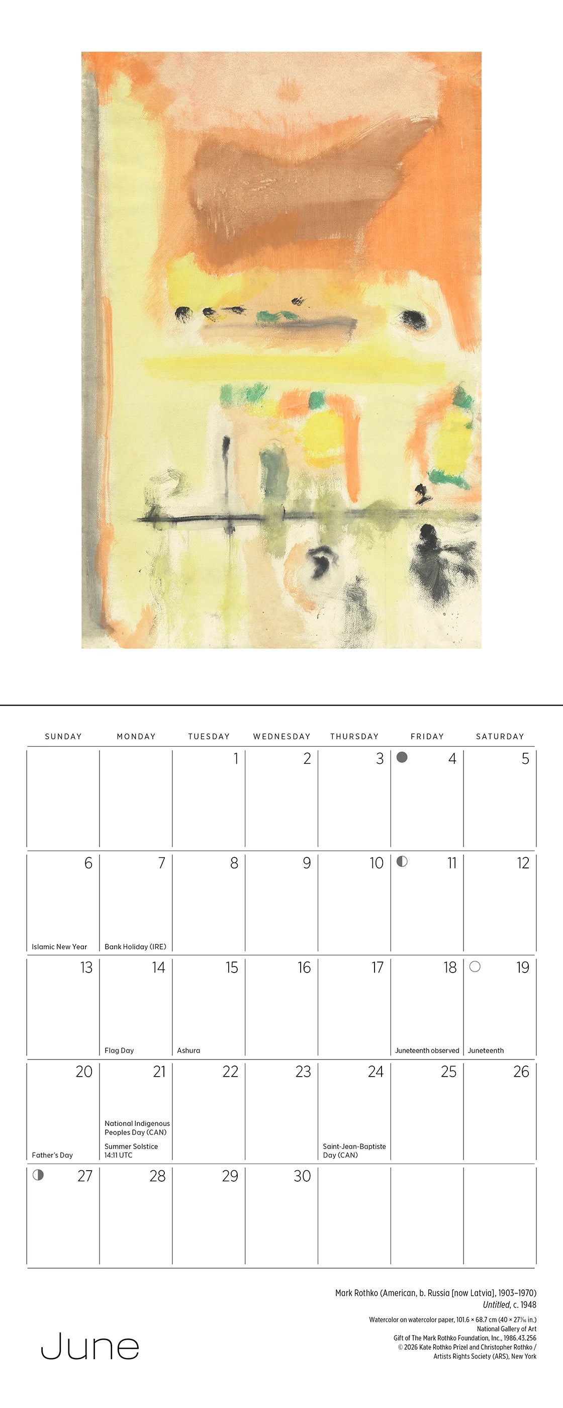 POM Rothko 2027 Mini Wall Calendar